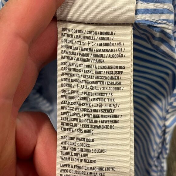 Hollister Button-Up Shirt Striped Long Sleeve Chest Pocket Blue White Size XS - Picture 3 of 4